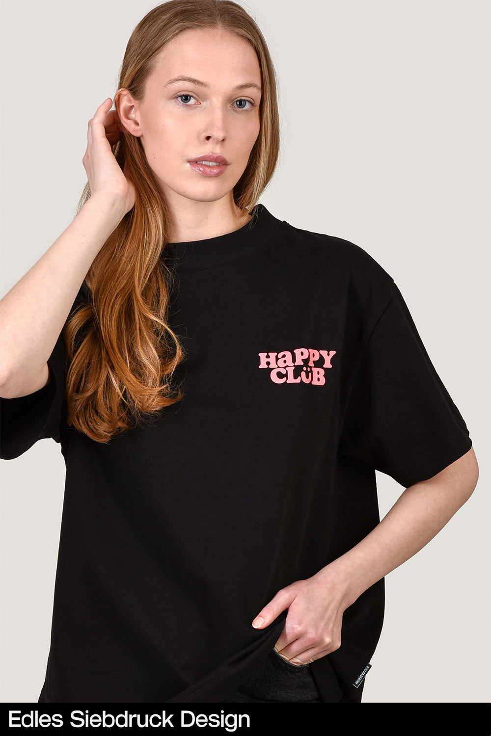 HAPPY CLUB T – Black oversize